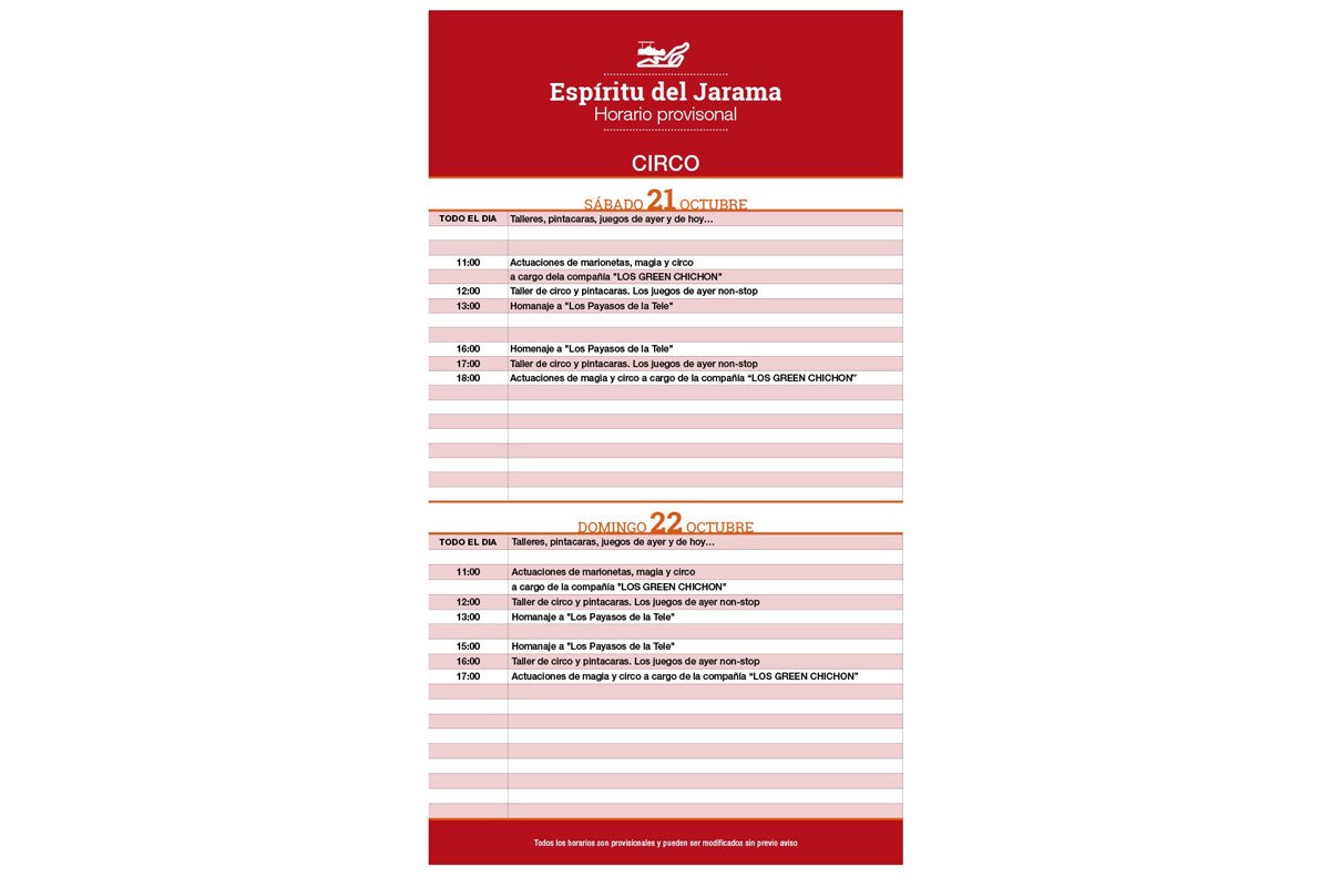 Horarios Espíritu Jarama 2017