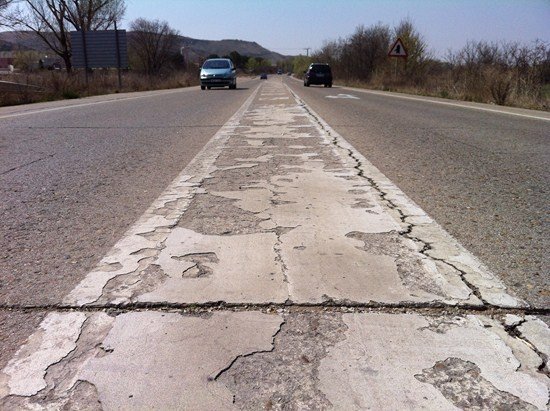 Carretera en mal estado