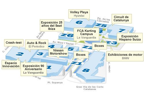 Plano de actividades del Salón de Barcelona