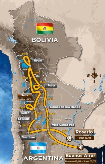 Recorrido Dakar 2016