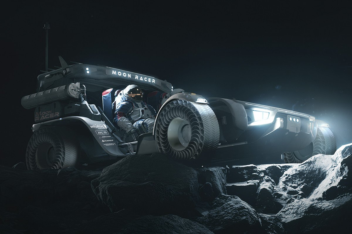 Vehículo lunar con Neumáticos Michelin