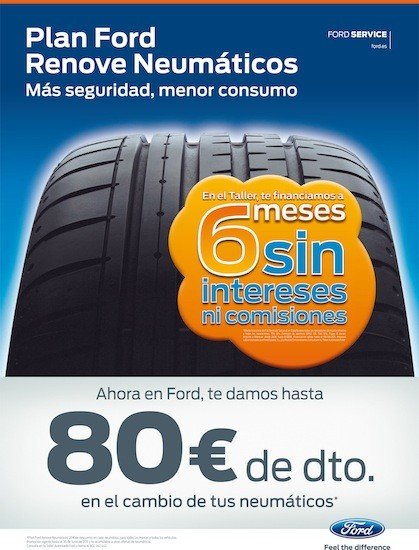 Plan Renove Neumáticos: Ford descuenta 80 euros