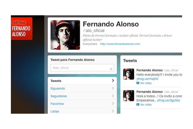 F1: Fernando Alonso estrena su cuenta oficial de twitter