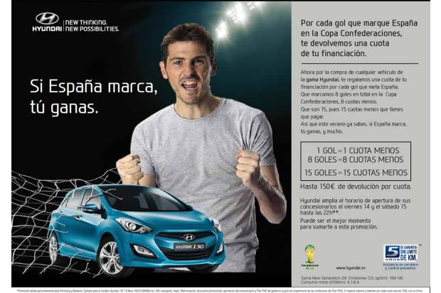 “Si España marca, tú ganas”, nueva campaña de Hyundai en la Copa Confederaciones