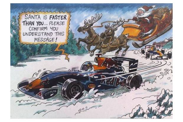 Felicitación Navideña de Red Bull mofándose de Ferrari