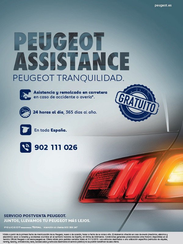 Peugeot: asistencia gratuita para coches de hasta 8 años