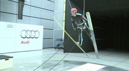 Vídeo: Esquiadores en el túnel de viento de Audi
