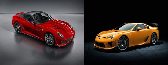 Ferrari 599 GTO vs Lexus LFA Nürburgring Edition. ¿Cuál es mejor?
