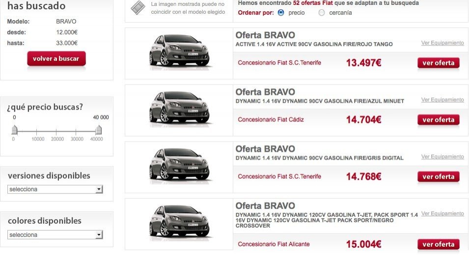 Fiat Factory, la web de ofertas de Fiat