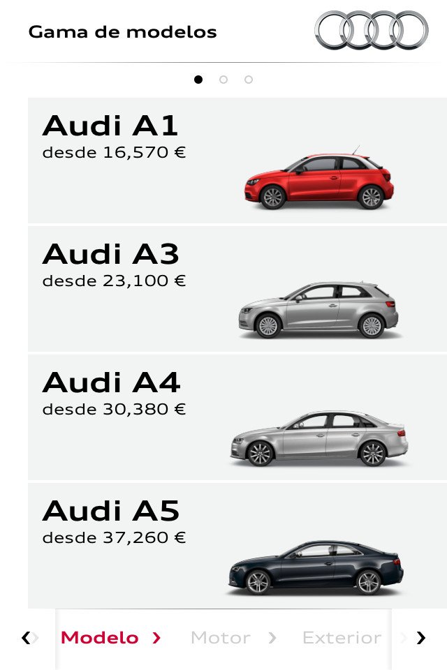 Nueva App Audi Configurador para iPhone y para iPad