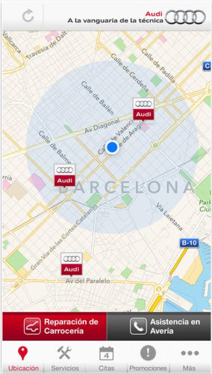 Audi actualiza su App para Smartphone Audi Asistencia 2.0