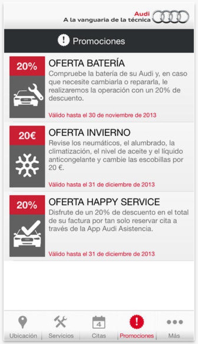 Audi actualiza su App para Smartphone Audi Asistencia 2.0