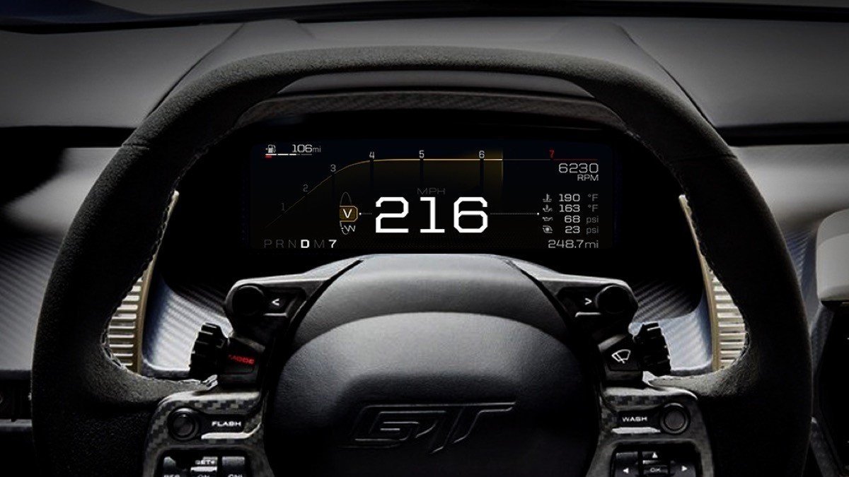 Ford nos enseña la instrumentación digital del Ford GT