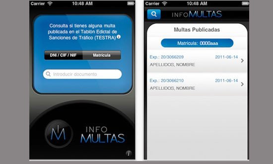 InfoMultas. Aplicación para iPhone para controlar tus multas