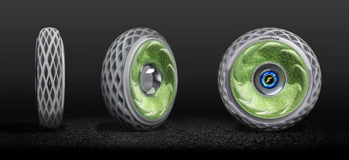 Goodyear Oxygene, el neumático con plantas en su interior
