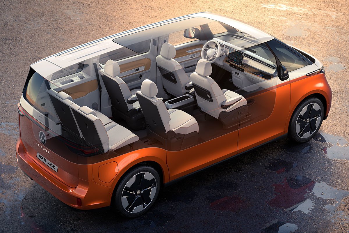 Volkswagen ID. Buzz batalla larga: 7 asientos, batería más grande y un techo de récord 