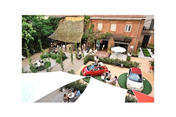 Fiat 500C de exposición en Casa Decor