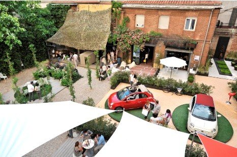Fiat 500C de exposición en Casa Decor