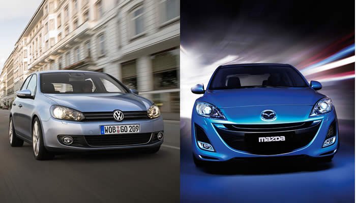 Dudo entre un VW Golf TDI y un Mazda 3 CTRD