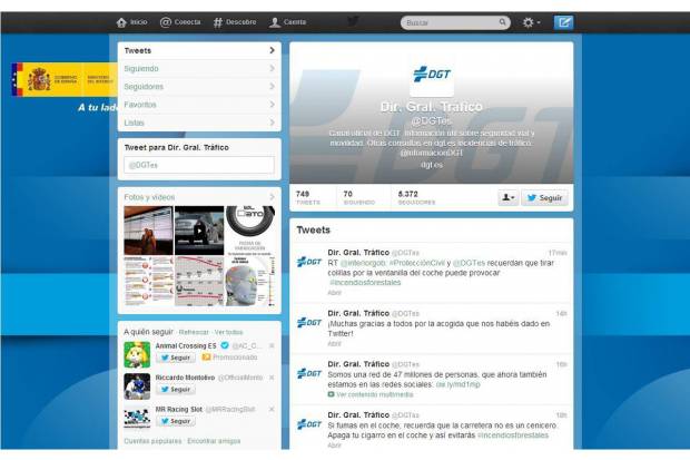 La DGT crea dos perfiles de Twitter para informar sobre el tráfico