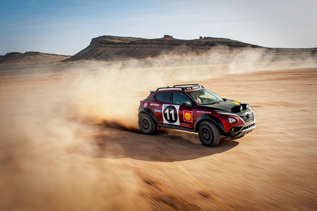 Nissan sorprende creando un Juke Hybrid Rally Tribute que bien podría disputar el Dakar