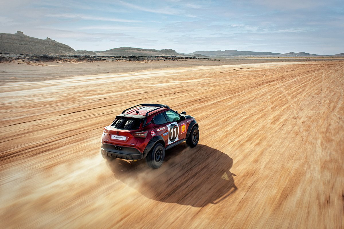 Nissan sorprende creando un Juke Hybrid Rally Tribute que bien podría disputar el Dakar