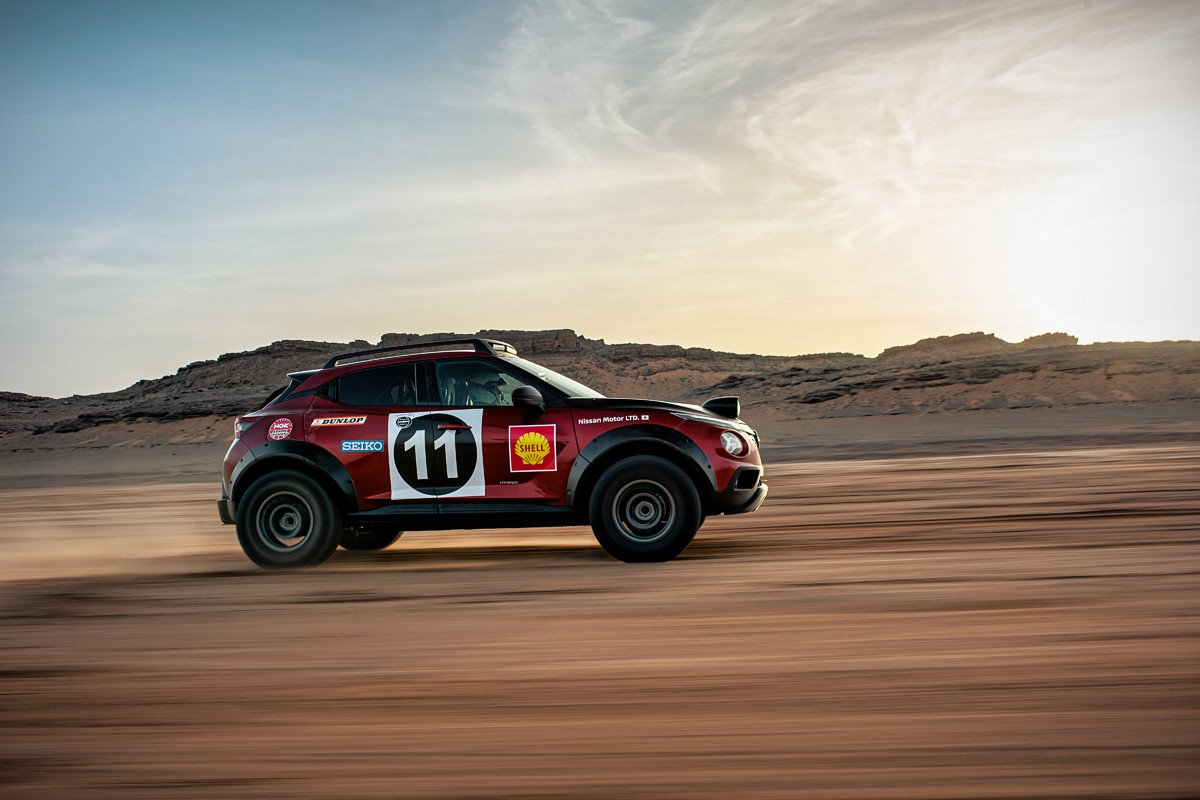 Nissan sorprende creando un Juke Hybrid Rally Tribute que bien podría disputar el Dakar