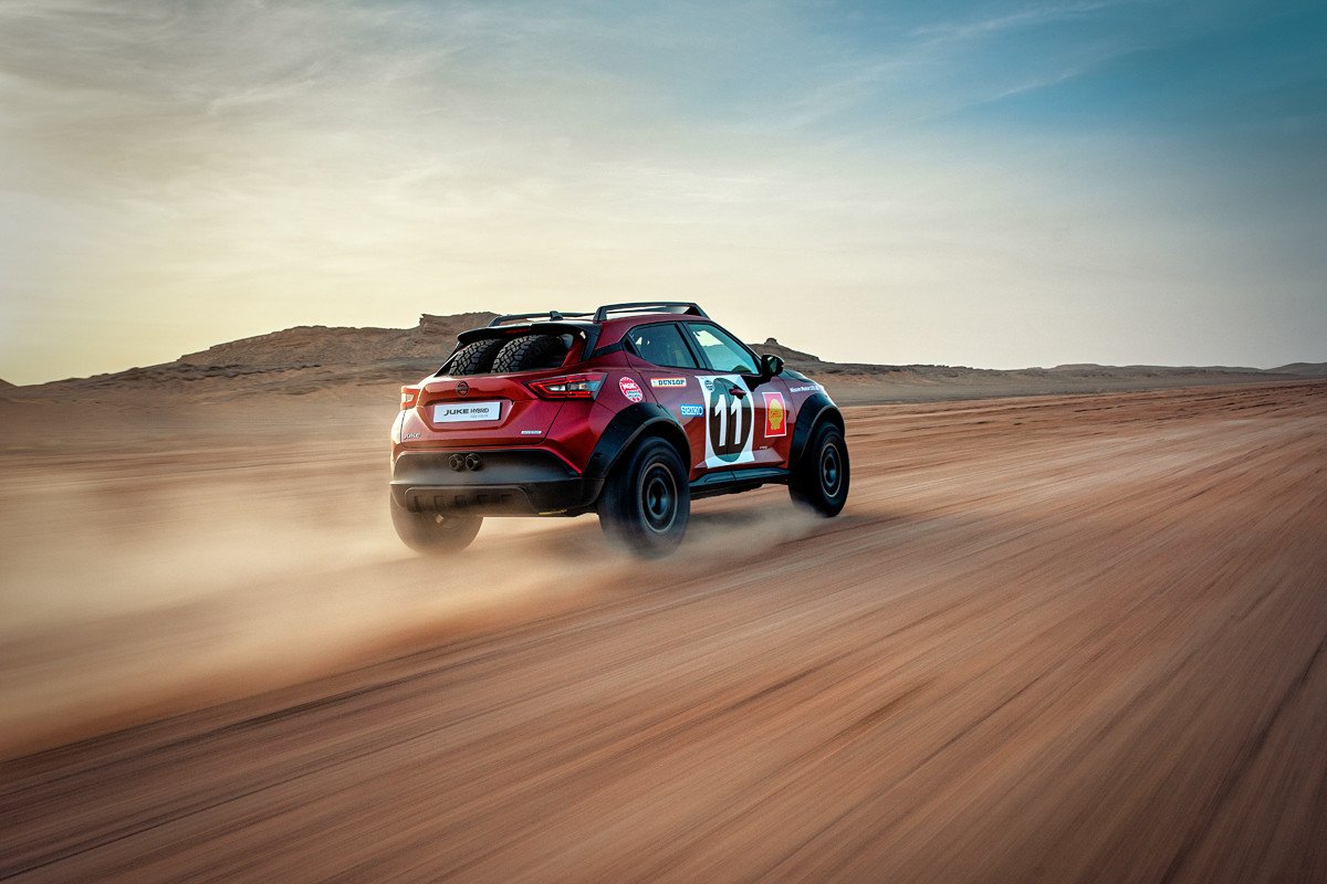 Nissan sorprende creando un Juke Hybrid Rally Tribute que bien podría disputar el Dakar