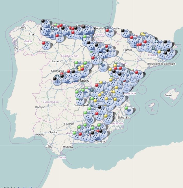 Carreteras cortadas por hielo y nieve en España hoy